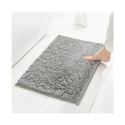 China Best Selling Chenille Non-Slip Floor Bath Mat Non-Slip Textile Woven Cushioned Noodle Pile Bathroom Chenille Rug for sale