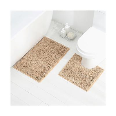 China Non-slip Microfiber Chenille Floor Mats Doormat Cushion Bath Mat Set for sale