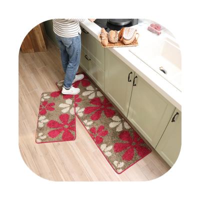 China Non Slip Washable Luxury Kitchen Mat 2 Piece Set Shaggy Pile Kitchen Mats Washable And Cozy Kitchen Floor Mat for sale