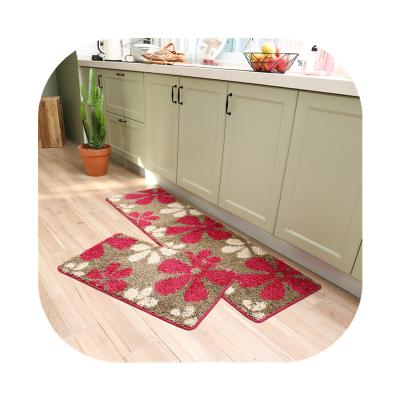 China Non Slip Washable Luxury Kitchen Mat 2 Piece Set Shaggy Pile Kitchen Mats Washable And Cozy Kitchen Floor Mat for sale