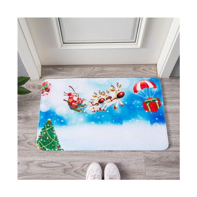 China Christmas Design Printing Washable Custom Bath Mat And Door Mat Water Absorption Waterproof Christmas Door Mat for sale