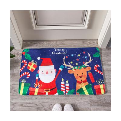 China Washable Customize Design Christmas Print Bath Mat And Christmas Doormat for sale