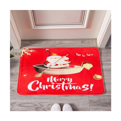 China High Quality Washable Xmas Floor Mat Welcome Floor Mat Merry Christmas Soft Child Non Slip Bath Cover Mat for sale