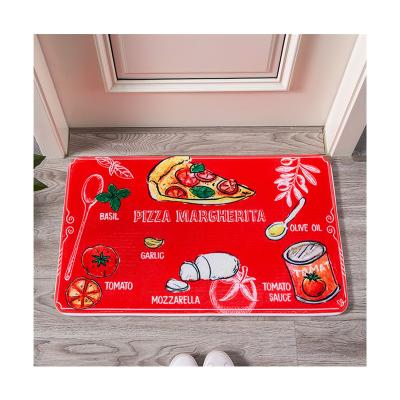 China Merry Christmas Print Bath Mat Outdoor Rug Flannel Floor Washable Custom Mat Christmas Home Decoration Mat for sale