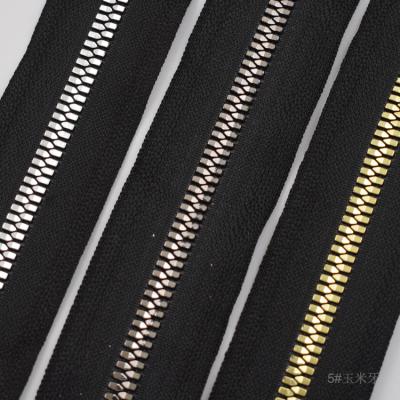 China Gold Color Nickel Free Plated Plastic Zipper Pull By The Yard Long Chain Zipper Roll Nylon Pull Chain for sale