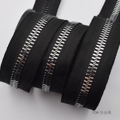 China Nickel Free 10# Big Teeth Nylon Zipper Roll Plastic Zippers For Sale for sale