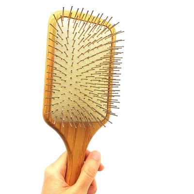 China Naturally Eco-Friendly Naturally Eco-Friendly DETANGLING Massage Square Bamboo Wooden Hair Comb Molding Slicker Comb for sale