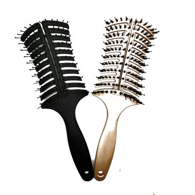 China Customized LOGO Gold Bristle Hair Brush Home Professional Customized Detangling Hair Brush for sale