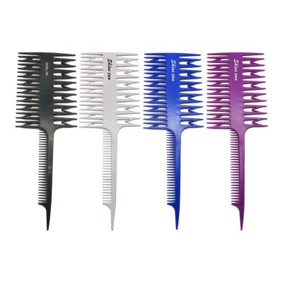 China Multi-functional Plastic Hair Dye Starter Comb Rat Comb Heat Resistant Side Anti-Static Custom Plastic Heat Resistant Double Tail In Comb for sale