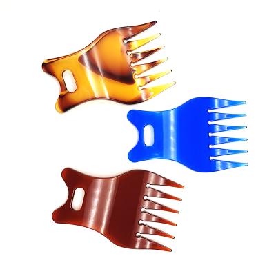 China Professional High Quality Superior Wide Tooth Curved Hair Comb Amber Crystal pik Hair Salon Amazon Oil Head Comb pik for sale