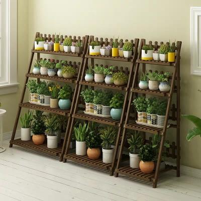 China Wooden Shelf 5 Tier Display Storage Rack Rack Flower Pot Flower Rack Retail Stores Factory Indoor Outdoor for sale