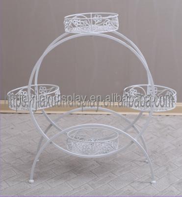 China Factory white display metal flower display supermarket wire flower display stand rack desk shelf for sale