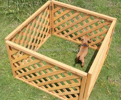 China Wooden Material Trellis Handrail Dog Square Large Easily Assembled Pet Fence for sale