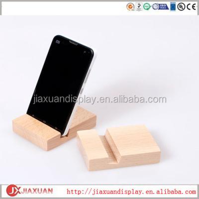 China Supermarket iPhone Display Stand Cell Phone Display Units Solid Wood Simple Mobile Free Standing Display Unit for sale