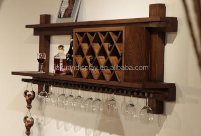 China Wall Wine Rack Wine Rack Wine Display Unit/Hanging Wooden Box Shelf/Shelf Wall For Wine for sale