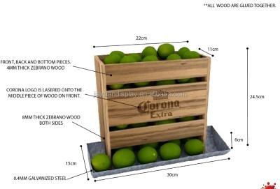 China Corona Lime Tower Dispenser Desk Wood + Steel Display for sale