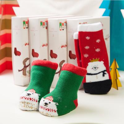 China Winter Funny Santa Snow Elk Festival Novelty Soft Warm Fuzzy Children Christmas Socks Breathable Fashion Design New for sale