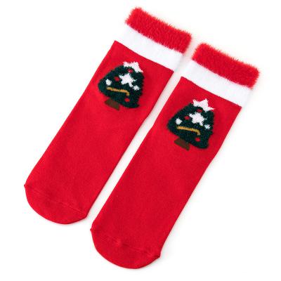 China New Year Style Elk Snowman Breathable Wholesale Women Socks Fluffy Crew Christmas Party Socks for sale