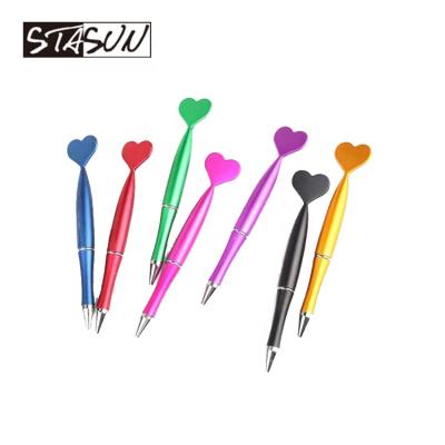 China STASUN Pen Hot Sale Plastic Twist Ball Heart Shape Colorful Ballpoint Pen for sale