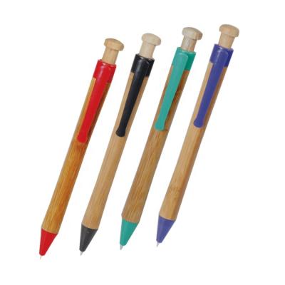 China Bamboo Material Pen Barrel STASUN Assorted Color Customized Logo Ballpoint Pen Promotional Retractable Bamboo Pen for sale