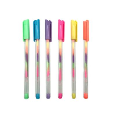 China STASUN rainbow color liquid powder refill gel pen normal elegant color changing gel ink pen for sale