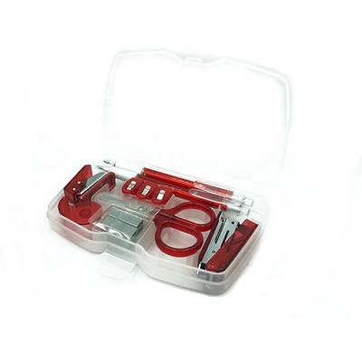 China Home STASUN 8 in1 Mini Office Stationery Office School Set packed in pp box with medium pens and scissors for sale