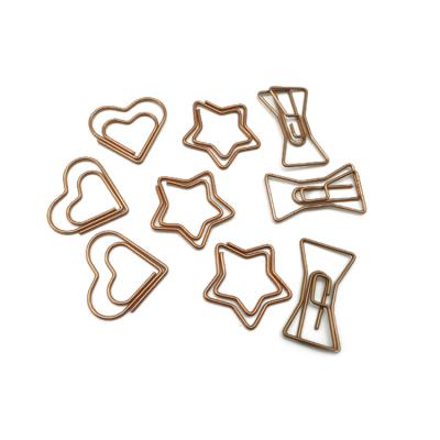 China STASUN High Quality Gold Fancy Color Metal Heart Shaped Paper Clips for School Office and Home for sale