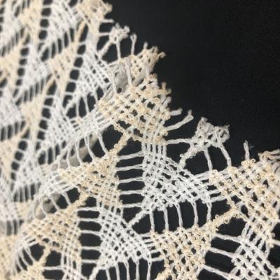 China Factory Supply Custom White Gold Direct Breathable Cavity Mesh Lace Fabric Shrink-Resistant For Decoration for sale