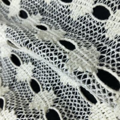 China New Sheer White Swiss Eyelet Embroidery Sheer White Swiss Lace Design Hollow Lace Fabric French Lace Fabric for sale