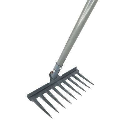 China 9 Head Tine Farm Tool Hay Leveling Durable High Quality Steel Rake for sale