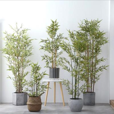 China Environmental Friendly Custom Landscape Plants Environmentally Safe Plastic Material Artificial Bamboo Leaves Borrow Bamboo for sale