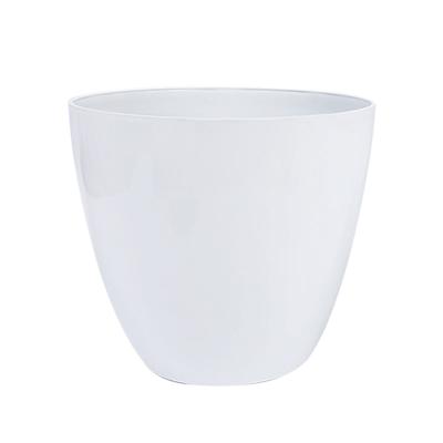 China Modern White Home Garden Decoration Plastic Plant Flower Pots Feature Balcony Plastic Pot for sale