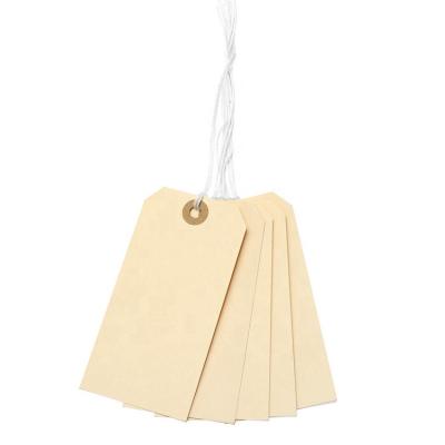 China Sustainable Custom Fabric Shipping Kraft Paper Manila Swing Hang Tags With String for sale