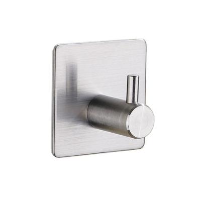 China Bathroom Bedroom Kitchen Stainless Steel Wall Hanger Durable Waterproof Adhesive Hook For Coat Bag Towel for sale