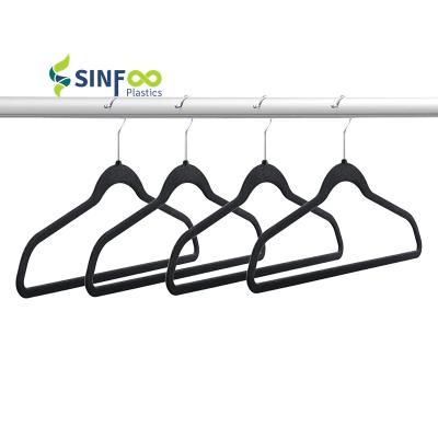 China Non Slip Black ABS Velvet Casual Adult Clothes Suit Skirt Hangers for sale