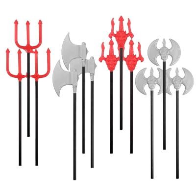 China Red Double Edged Magic Wand Sequin Devil Trigeminal Ax Halloween Cosplay Decorative Weapons Children Halloween Cosplay Trick Toy for sale