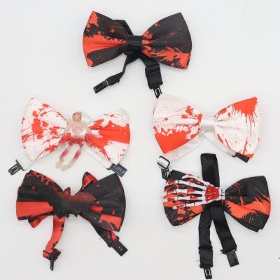 China Halloween Eco-Friendly Skeleton Bowtie Spider Bat Ghost Claw Bowtie Stage Bleed Dress Up Vampire Bowtie for sale