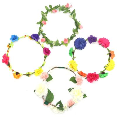 China Headbands Fashion Holiday Headdress Headband Girls with Leaves Cute Bride Bridesmaid Wedding Garland Headband for sale