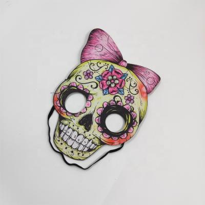 China Party Decoration Girls Skeleton With Flower Mask For Halloween Party Role Play Shields Mask Costume Cosplay Mask for sale