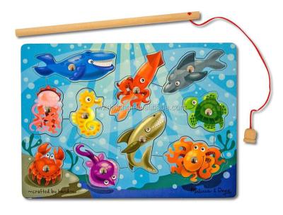 China Waterproof Kids Play Puzzle Fridge Magnet / Ocean Magnet Fishing Toys For Kid for sale