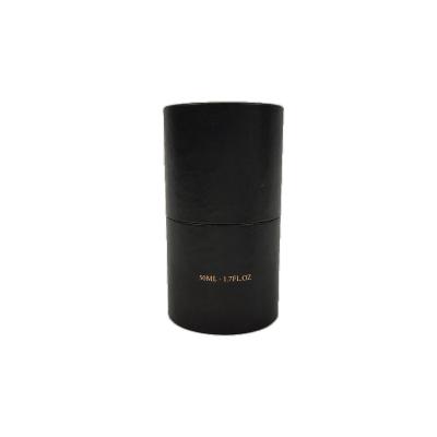 China Recycled Materials Black Matt Lamination Gold Foil Stamping Logo Telescope Box Top Lid Cosmetic Custom Bottom Box for sale