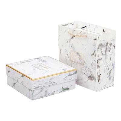 China Recycled Materials Marble Gift Box Patterned Anniversary Wrapping Great Wedding Keepsake for sale