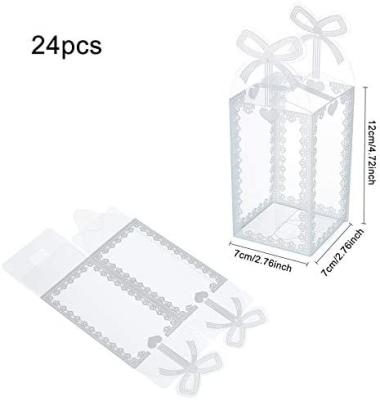 China Disposable Clear Plastic Gift Box With Transparent Bowknot PVC Favor Boxes Packaging Case For Holidays, Wedding Party Favors, Gift Wrapping for sale