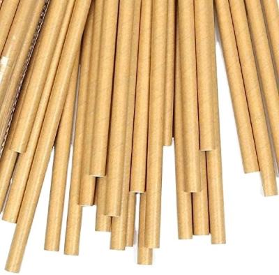 China Brown Recyclable Biodegradable Paper Straws Disposable Drinking Straws For Party Supplies for sale