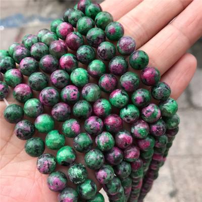 China 2020 Wholesale Loose Red Zoisite Fashion Stone Loose Gemstone Beads For Jewelry Making 4mm/6mm/8mm/10mm for sale