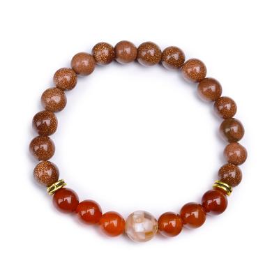 China New CLASSIC Red Agate Bracelet DIY Bracelet Shell Pearl Gold Sandstone Beaded Bracelet Wholesale for sale