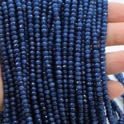 China Make Jewelry (Dark Blue Jade Strand Necklace Dark Blue Jade Strand Loose Gemstone Agate Stone Wholesale Beads for sale