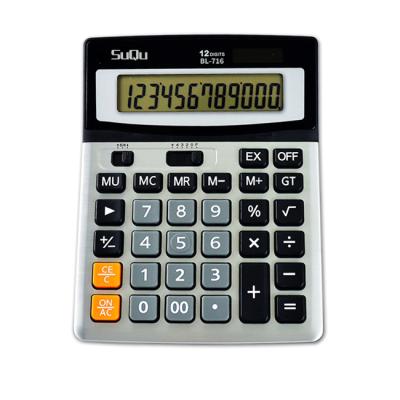 China Hot Sales Promotion Large Screen 1200V Dual Power Commercial Solar Calculator Desktop Calculator Cheap for sale