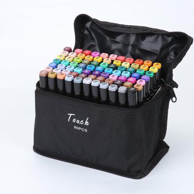 China Business Gifts Marker Pen 80 Color Set Children's Graffiti Double Headed Alcohol Drawing Oily Marker Pen for sale