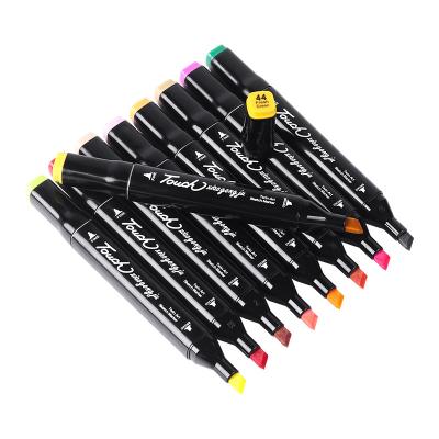 China Double Headed Marker Printed Set Alcohol Watercolor Pen Painting 60 Color 80 Color Oily Marker Pen for sale